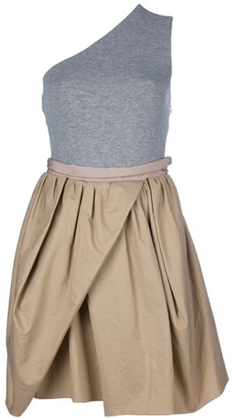 Carven Asymmetrical Dress in Gray (grey) - Lyst