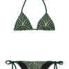 Charlie By Matthew Zink Charlie Metallic Triangle Bikini in Black (teal) - Lyst