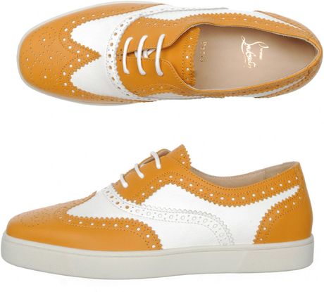 Christian Louboutin Golfito Leather Shoes in Orange for Men (mustard) - Lyst