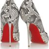 Christian Louboutin Lipsinka 120 Pinheeled Python Pumps in Gray (silver) - Lyst