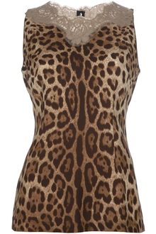 Dolce & Gabbana Leopard Print Top - Lyst