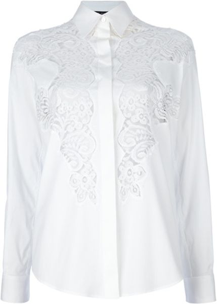 Dolce & Gabbana Lace Detail Blouse in White - Lyst