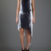 Helmut Lang Printed Drape Dress in Gray (white) - Lyst