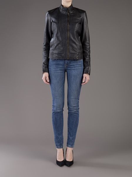 Improvd Leather Jacket in Black | Lyst