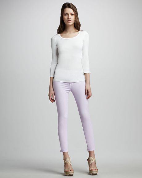 J Brand Luxe Twill Slim Pants  in Purple (lilac) - Lyst