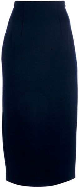 Jil Sander High Waisted Pencil Skirt in Blue - Lyst