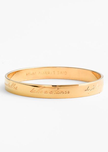 Kate Spade Idiom Thin Bangle in Gold (mom always said- gold) - Lyst