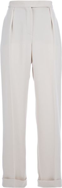 Lanvin Wide Leg Trouser in Beige - Lyst