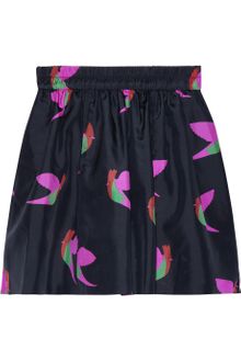 Marc By Marc Jacobs Night Bird Printed Silktaffeta Skirt - Lyst
