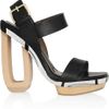 Marni Leather and Wood Sandals in Black - Lyst