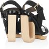 Marni Leather and Wood Sandals in Black - Lyst