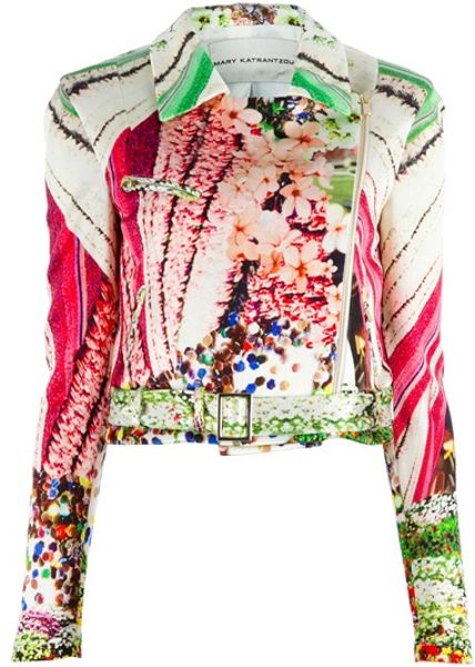 Mary Katrantzou Floral Biker Jacket in Multicolor (floral) - Lyst