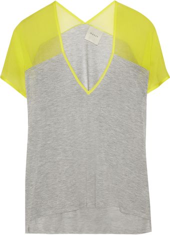 Mason by Michelle Mason Jersey and Silkcrepe Tshirt - Lyst