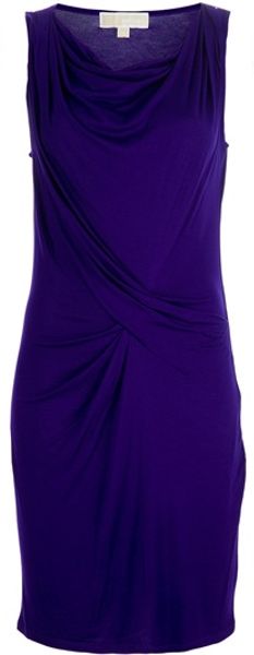 Michael Kors Draped Dress in Purple - Lyst