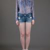 Rag & Bone Destroyed Emma Short in Blue - Lyst