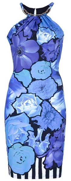 Roberto Cavalli Floral Dress in Blue (floral) - Lyst