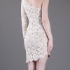 Stella Mccartney Asymmetric Lace Dress in Beige (nude) - Lyst