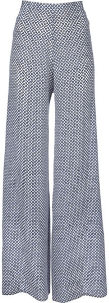 Stella Mccartney Wide Leg Trouser in Gray (white) - Lyst