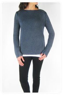T By Alexander Wang Acid Washed Heavy Cotton Boatneck Pullover in Indigo - Lyst