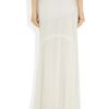 Vera Wang Drawstring Silkchiffon Maxi Skirt in White - Lyst