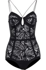 Willow Lasercut Stretchcrepe Bodysuit