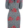Yves Saint Laurent Print Dress in Gray (grey) - Lyst