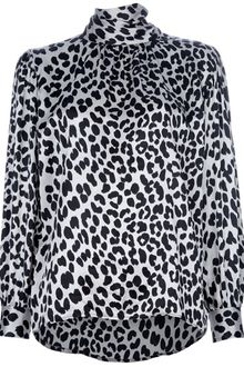Yves Saint Laurent Vintage Leopard Print Tie Blouse - Lyst