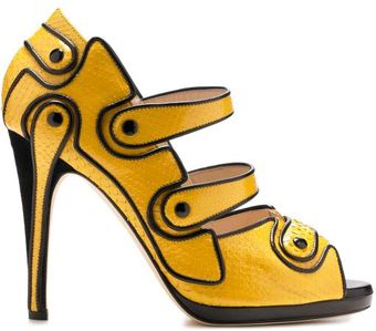 Chrissie Morris Amber Python Contrast Pumps - Lyst