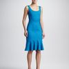 David Meister Sleeveless Flutter Skirt Dress in Blue (dark aqua) - Lyst