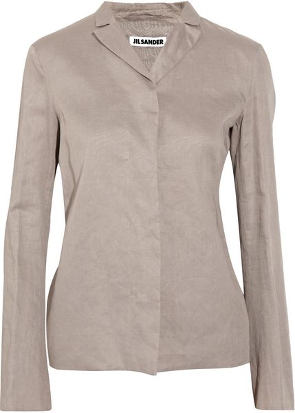 Jil Sander Cotton Organza Blazer in Brown (taupe) - Lyst