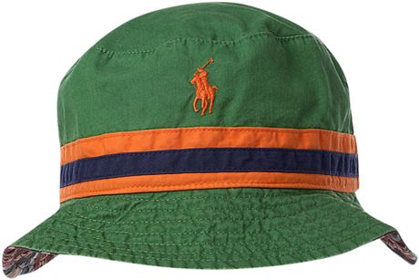 Polo Ralph Lauren Reversible Bucket Hat in Gray for Men (green) | Lyst