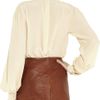 See By Chloé Pleated Hammered Silk Blouse in Beige (cream) - Lyst