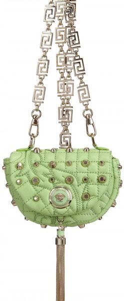 Versace Baroque Studded Nappa Shoulder Bag - Lyst