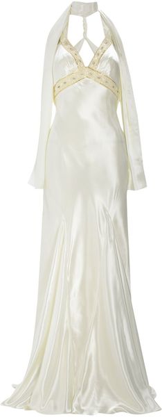 Anoushka G Juliana Satin Twist Back Dress - Lyst