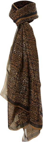 Biba Long Logo Leopard Print Scarf in Brown (black) - Lyst
