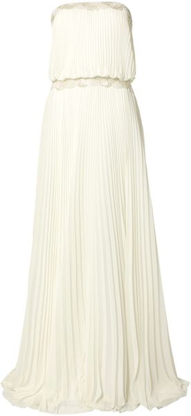 Biba Daisy Pleated Bandeau Chiffon Bridal Gown - Lyst