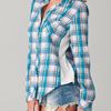 C&c California Joshua Plaid Rib Roll Sleeve Shirt in Blue - Lyst