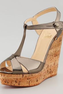 Christian Louboutin Marina Liege Tstrap Wedge - Lyst