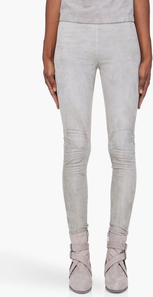 Damir Doma Grey Suede Leggings - Lyst