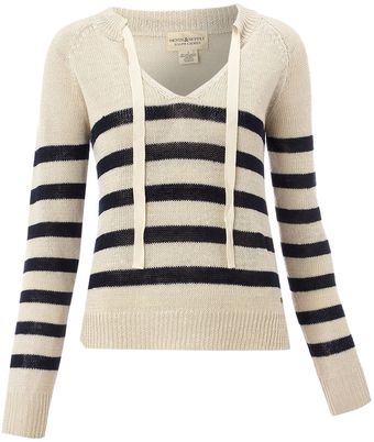  Long Sleeve Strip Tie Neck Sailor Knit Jumper 