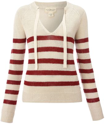  Long Sleeve Strip Tie Neck Sailor Knit Jumper 