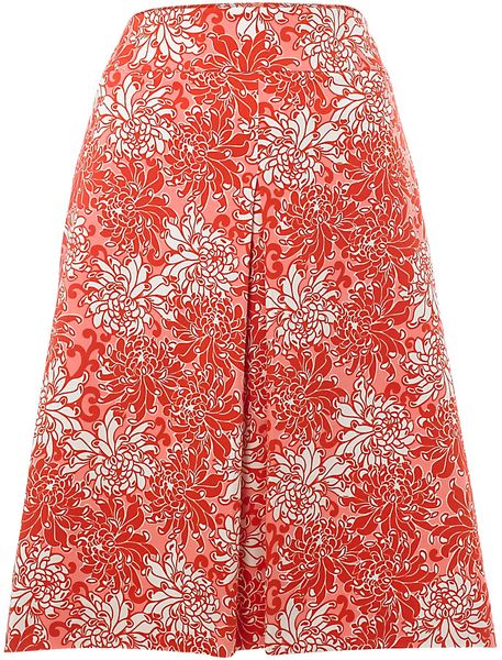 Dickins & Jones Ladies Printed Cotton Satine Skirt in Pink (coral) - Lyst