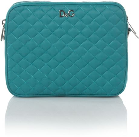 Dolce  Gabbana Nylon Quilted Crossbody Bag in Blue (green)