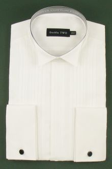 Double Two  Wing Collar Plisse Front Dress Shirt - Lyst