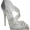 Dune Hearty Asymetric Swirl Diamante Sandals in Gray (silver) - Lyst