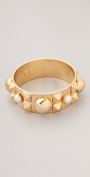 Fallon Jewelry Classique Bangle in Gold - Lyst