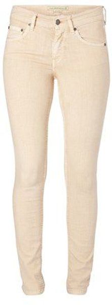French Connection Leggy Pop 5 Pkt Slim Fit Jeans in Beige - Lyst