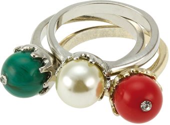  Trio Ditsy Bead Ring Set 