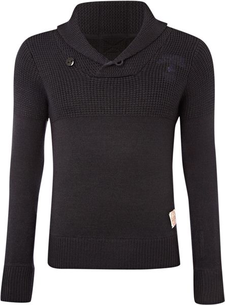 G-star Raw Shawl Collar Jumper in Blue for Men (navy) - Lyst