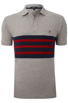 Gant Classic Fitted Chest Striped Polo Shirt - Lyst